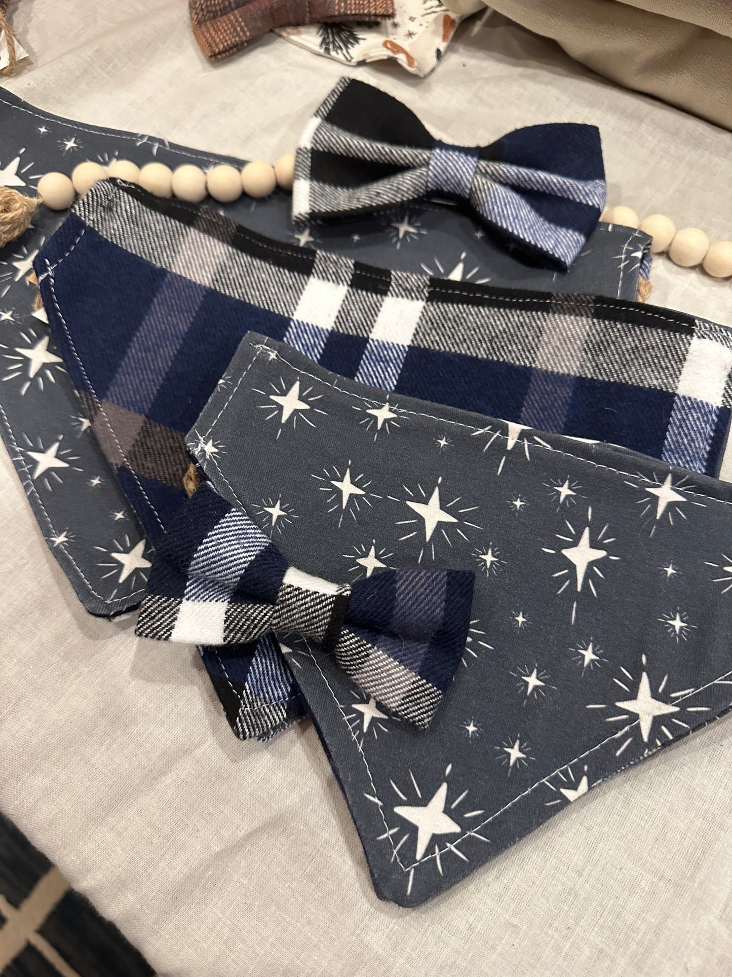 Flannel Blues Bow Tie