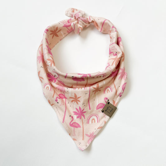 Flamingos + Palms Dog Bandana – Let’s Flockin’ Party and Flamingle!