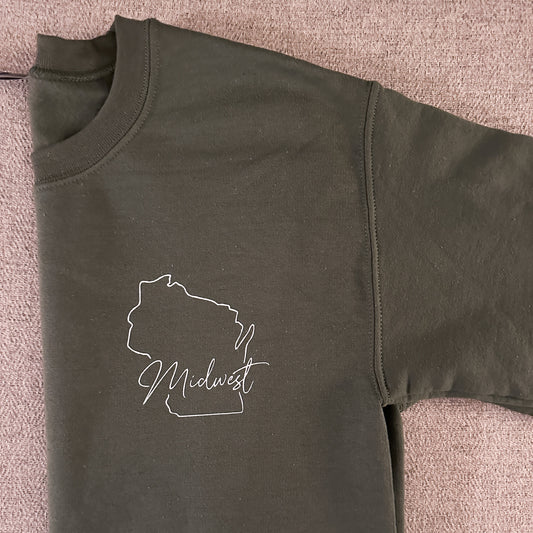 Midwest Wisconsin Crewneck Sweatshirt – Cozy, Classic & Full of State Pride