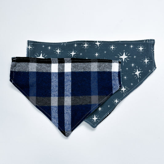 Starry Night/Black, Blue + White Flannel