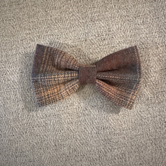 Brown Flannel Bow Tie