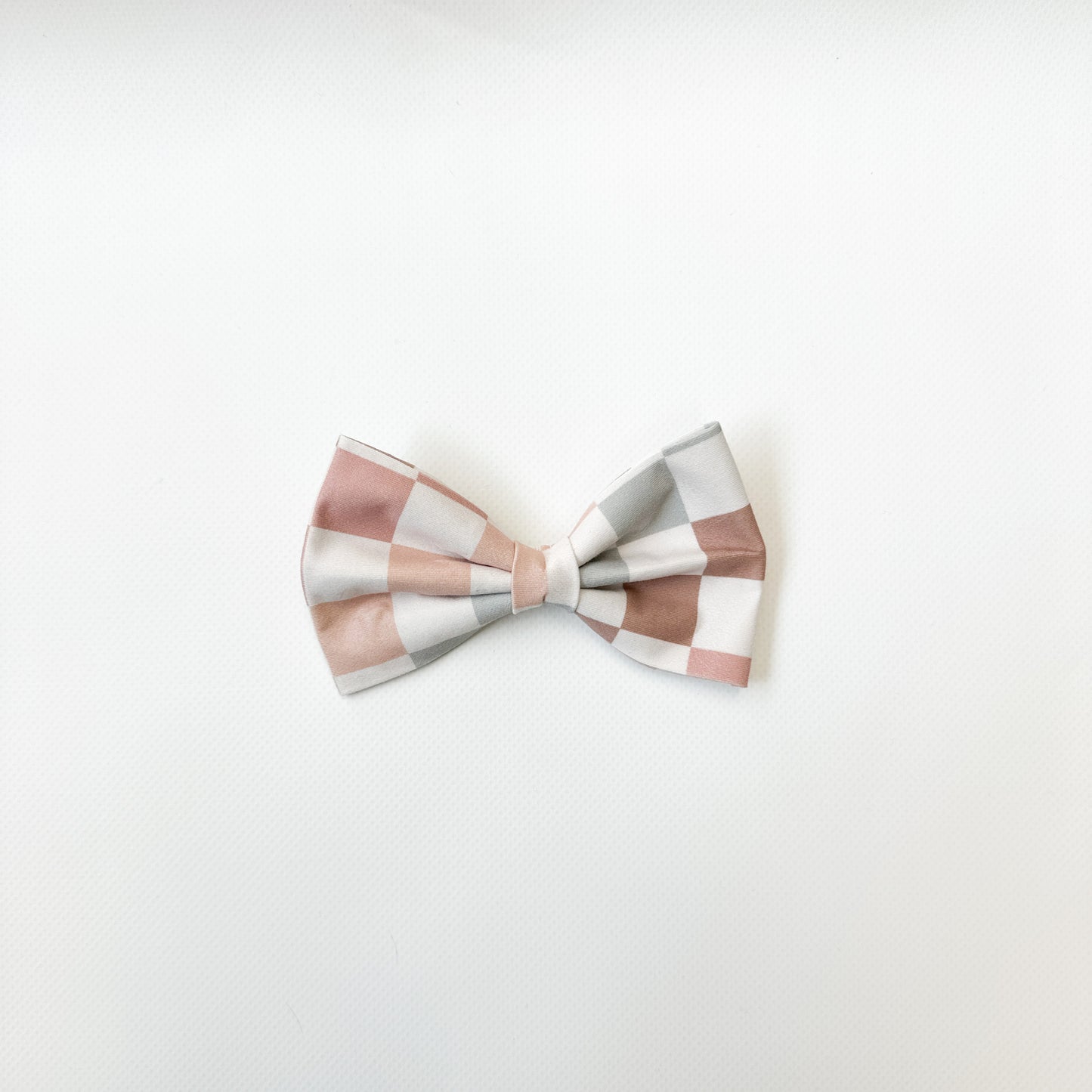 Pastel Checkered Dog Bow Tie – Soft Neutrals, Classic Style